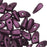 Czech Glass, Prong Beads 6x3.5mm, Metallic Pink Suede (2.5" Tube)