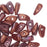 Czech Glass, Prong Beads 6x3.5mm, Bronze Iris Luster / Opaque Red (2.5" Tube)
