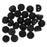 CzechMates Glass, 2-Hole Round Cabochon Beads 7mm Diameter, Jet Black (2.5" Tube)