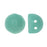 CzechMates Glass, 2-Hole Round Cabochon Beads 7mm Diameter, Turquoise (2.5" Tube)