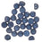 CzechMates Glass, 2-Hole Round Cabochon Beads 7mm Diameter, Metallic Blue Suede (2.5" Tube)