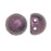CzechMates Glass, 2-Hole Round Cabochon Beads 7mm Diameter, Metallic Pink Suede (2.5" Tube)