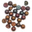 CzechMates Glass, 2-Hole Round Cabochon Beads 7mm Diameter, Matte Metallic Bronze Iris (2.5" Tube)