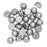 CzechMates Glass, 2-Hole Round Cabochon Beads 7mm Diameter, Matte Metallic Silver (2.5" Tube)