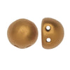 CzechMates Glass, 2-Hole Round Cabochon Beads 7mm Diameter, Matte Metallic Goldenrod (2.5
