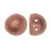 CzechMates Glass, 2-Hole Round Cabochon Beads 7mm Diameter, Matte Metallic Copper (2.5" Tube)