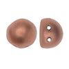 CzechMates Glass, 2-Hole Round Cabochon Beads 7mm Diameter, Matte Metallic Copper (2.5