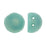 CzechMates Glass, 2-Hole Round Cabochon Beads 7mm Diameter, Sueded Gold Turquoise (2.5" Tube)