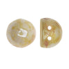 CzechMates Glass, 2-Hole Round Cabochon Beads 7mm Diameter, Opaque Picasso Luster (2.5