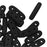 CzechMates Glass, 3-Hole Beam Beads 10x3.5mm, Jet Black (2.5" Tube)