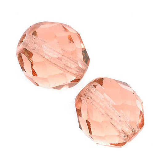 Czech Fire Polished Glass Beads 10mm Round Rosaline (1 Strand)