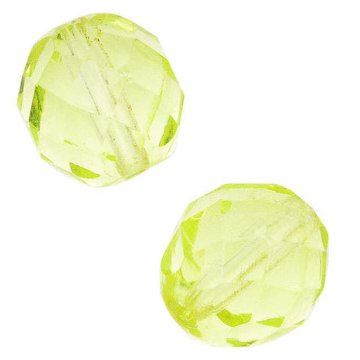 Czech Fire Polished Glass Beads 10mm Round Jonquil (1 Strand)