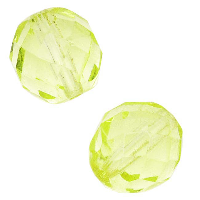 Czech Fire Polished Glass Beads 10mm Round Jonquil (1 Strand)