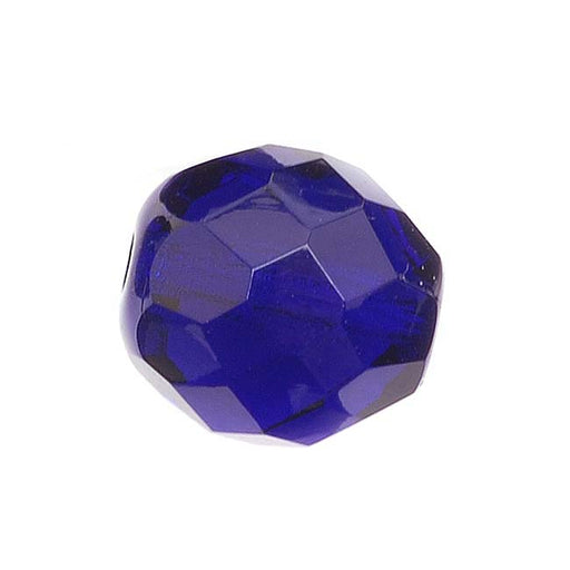 Czech Fire Polished Glass Beads 12mm Round Cobalt (1 Strand)
