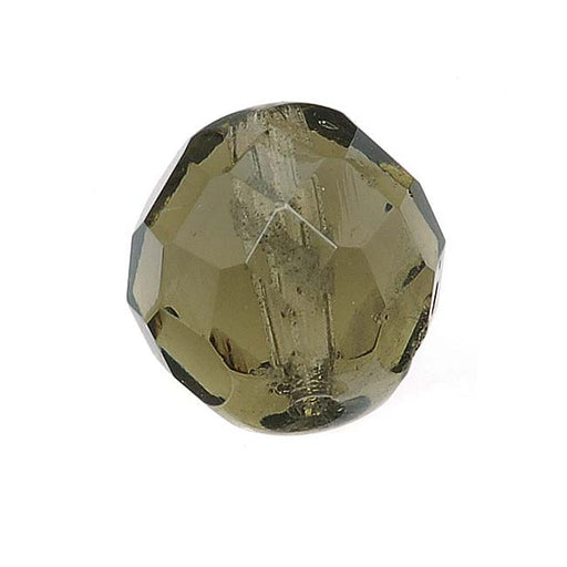 Czech Fire Polished Glass Beads 12mm Round Black Diamond (1 Strand)