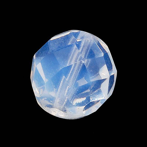 Czech Fire Polished Glass Beads 12mm Round White Opal (1 Strand)