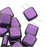 CzechMates Glass, 2-Hole Square Tile Beads 6mm, Black Currant Polychrome (1 Strand)