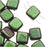 CzechMates Glass, 2-Hole Square Tile Beads 6mm, Olive Mauve Polychrome (1 Strand)