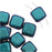 CzechMates Glass, 2-Hole Square Tile Beads 6mm, Indigo Orchid Polychrome (1 Strand)