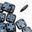 CzechMates Glass, QuadraTile 4-Hole Square Beads 6mm, Hematite (2.5" Tube)