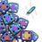 CzechMates Glass, QuadraTile 4-Hole Square Beads 6mm, Blue Iris (2.5" Tube)