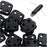 CzechMates Glass, QuadraTile 4-Hole Square Beads 6mm, Jet Black (2.5" Tube)