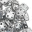 CzechMates Glass, QuadraTile 4-Hole Square Beads 6mm, Silver (2.5" Tube)