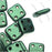 CzechMates Glass, QuadraTile 4-Hole Square Beads 6mm, Metallic Light Green Suede (2.5" Tube)