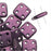 CzechMates Glass, QuadraTile 4-Hole Square Beads 6mm, Metallic Pink Suede (2.5" Tube)