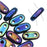 CzechMates Glass, 2-Hole Bar Beads 6x2mm, Blue Iris (2.5" Tube)