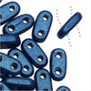 CzechMates Glass, 2-Hole Bar Beads 6x2mm, Metallic Blue Suede (2.5