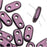 CzechMates Glass, 2-Hole Bar Beads 6x2mm, Metallic Pink Suede (2.5" Tube)