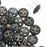 CzechMates Glass, 4-Hole QuadraLentil Beads 6mm, Matte Brown Iris (2.5" Tube)