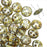 CzechMates Glass, 4-Hole QuadraLentil Beads 6mm, Transparent Green Luster (2.5" Tube)