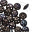 CzechMates Glass, 4-Hole QuadraLentil Beads 6mm, Matte Jet Bronze Vega (2.5" Tube)