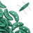 CzechMates Glass, 2-Hole Crescent Beads 10x4.5mm, Saturated Metallic Emerald (2.5" Tube)