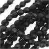 Czech Fire Polished Glass Beads 3mm Round Matte Jet Black (50 pcs)