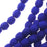 Czech Fire Polished Glass, 4mm Round Beads, Dark Neon Blue (50 Piece Strand)