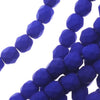Czech Fire Polished Glass, 4mm Round Beads, Dark Neon Blue (50 Piece Strand)