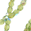 Czech Fire Polished Glass Beads 4mm Round 'Green Olivine AB' (50 pcs)