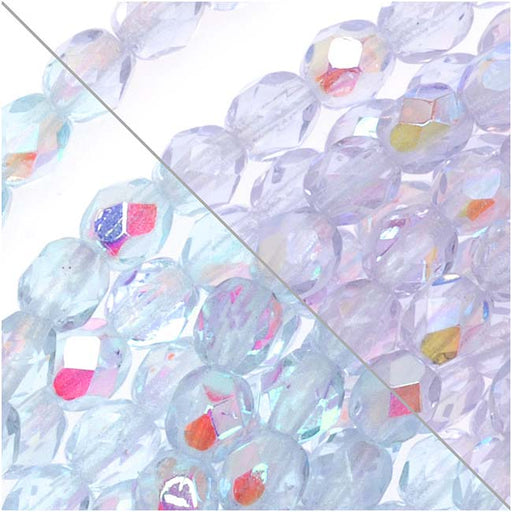 Czech Fire Polished Glass Beads 4mm Round Alexandrite AB (50 pcs)