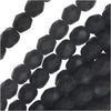 Czech Fire Polished Glass Beads 4mm Round 'Jet Matte' (50 pcs)