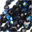 Czech Fire Polished Glass Beads 4mm Round Jet AB (50 pcs)