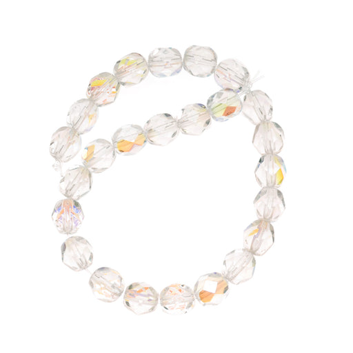 Czech Fire Polished Glass Beads 6mm Round 'Crystal AB' (25 pcs)