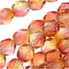 Czech Fire Polished Glass Beads 6mm Round Two Tone Fuchsia/Lemon (25 pcs)