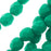 Czech Fire Polished Glass, 6mm Round Beads, Dark Neon Emerald (1 Strand)