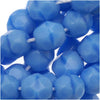 Czech Fire Polished Glass Beads 6mm Round Blue Turquoise (1 Strand)