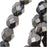 Czech Fire Polished Glass Beads 6mm Round Hematite (1 Strand)