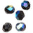 Czech Fire Polished Glass Beads 6mm Round Jet Black AB (25 pcs)