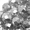 Czech Fire Polished Glass Beads 8mm Round Metallic Silver Full-Coat (25 pcs)
